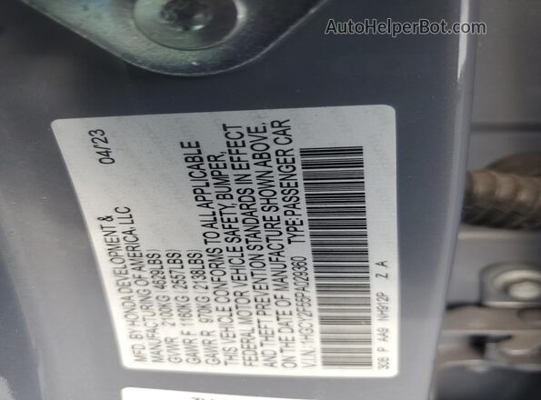 1HGCY2F55PA029360 2023 HONDA ACCORD Gray Engine compartment view