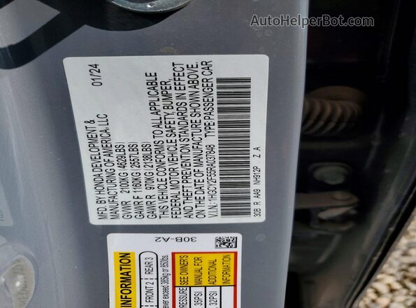 1HGCY2F55RA037848 2024 HONDA ACCORD Gray Շարժիչի բաժամունքի տեսք