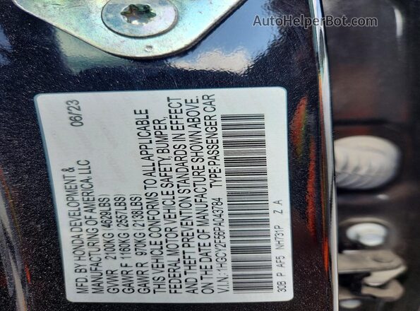1HGCY2F56PA043784 2023 HONDA ACCORD Черный Вид наклейки с VIN-кодом
