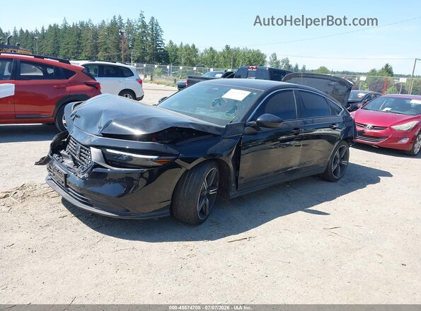 1HGCY2F56SA051280 2025 HONDA ACCORD Black წინა მარცხენა ხედი სამი მეოთხედიდან