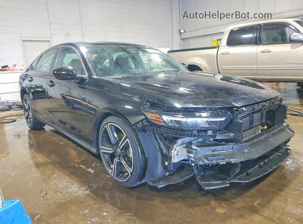 1HGCY2F57PA055989 2023 HONDA ACCORD Черный Передняя правая четверть