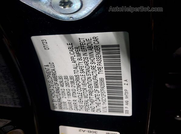 1HGCY2F57PA055989 2023 HONDA ACCORD Черный Вид подкапотного пространства