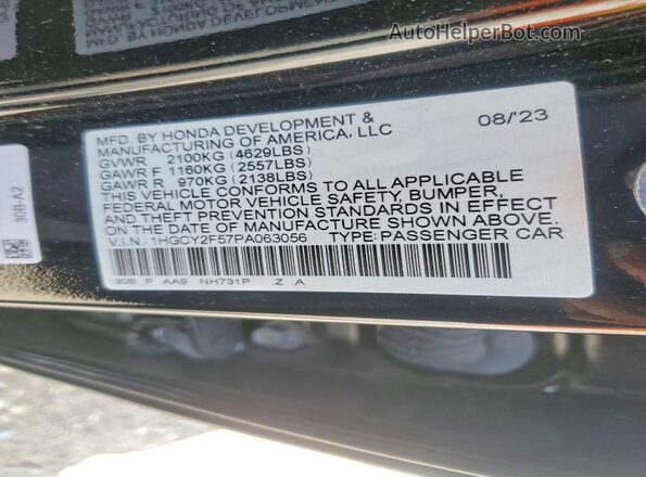 1HGCY2F57PA063056 2023 HONDA ACCORD Black Вид підкапотного простору