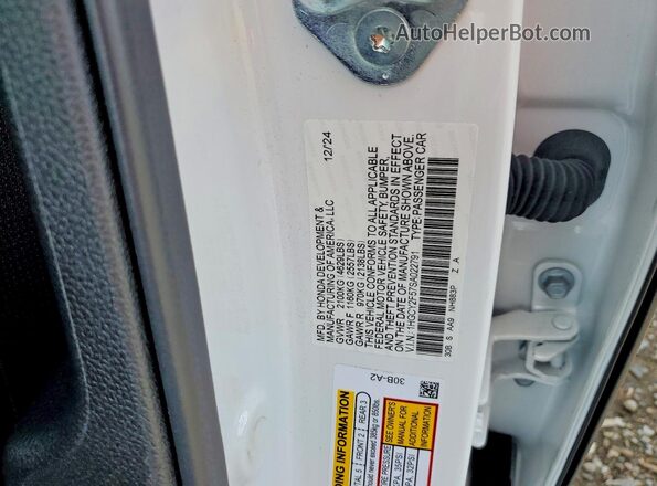 1HGCY2F57SA022791 2025 HONDA ACCORD White ძრავის განყოფილების ხედი
