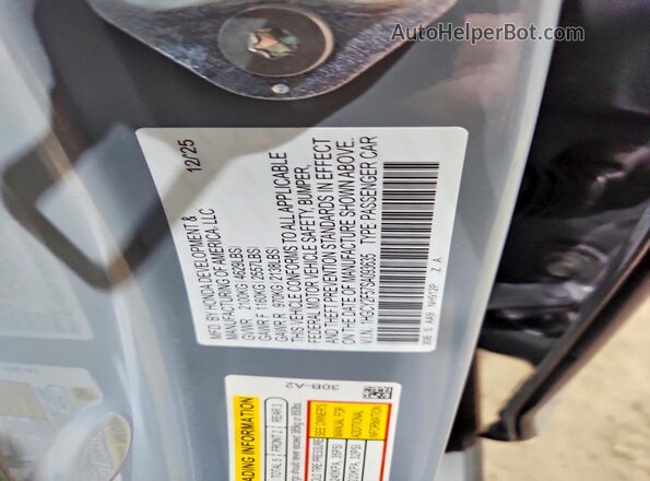 1HGCY2F57SA093635 2025 HONDA ACCORD Gray Vista del compartimento del motor