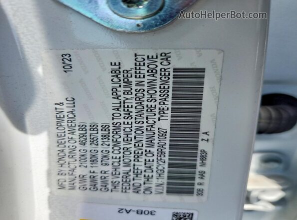 1HGCY2F59RA010927 2024 HONDA ACCORD White Вид підкапотного простору