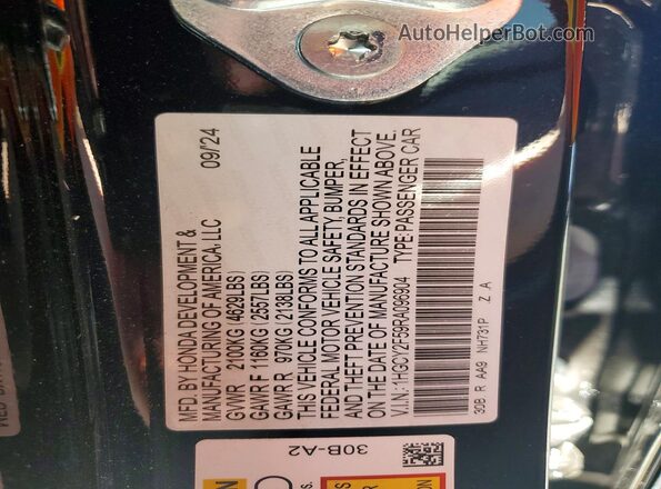 1HGCY2F59RA096904 2024 HONDA ACCORD Black VIN կոդի պիտակի տեսք