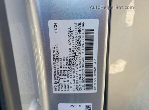 1HGCY2F5XRA036470 2024 HONDA ACCORD Silver Вид наклейки з VIN-кодом