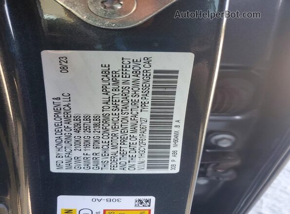 1HGCY2F61PA067127 2023 HONDA ACCORD Charcoal Շարժիչի բաժամունքի տեսք