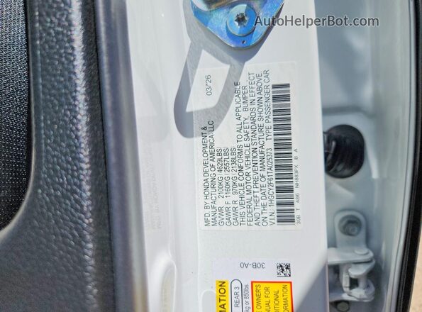 1HGCY2F61TA025373 2026 HONDA ACCORD White Շարժիչի բաժամունքի տեսք