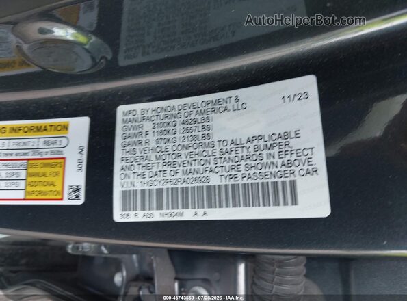 1HGCY2F62RA026928 2024 HONDA ACCORD Gray Вид підкапотного простору