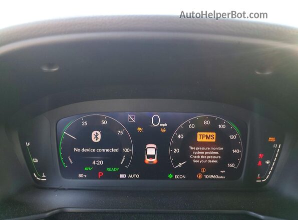 1HGCY2F65RA030455 2024 HONDA ACCORD White Սարքավորումների վահանակի տեսք