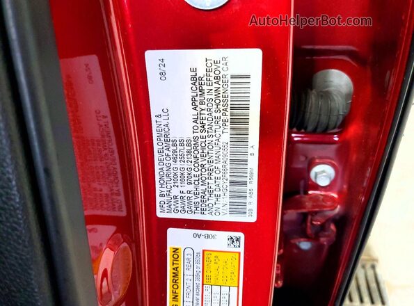 1HGCY2F66RA090552 2024 HONDA ACCORD Red Շարժիչի բաժամունքի տեսք