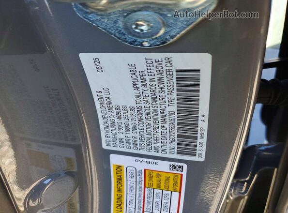 1HGCY2F66SA057783 2025 HONDA ACCORD Gray Engine compartment view