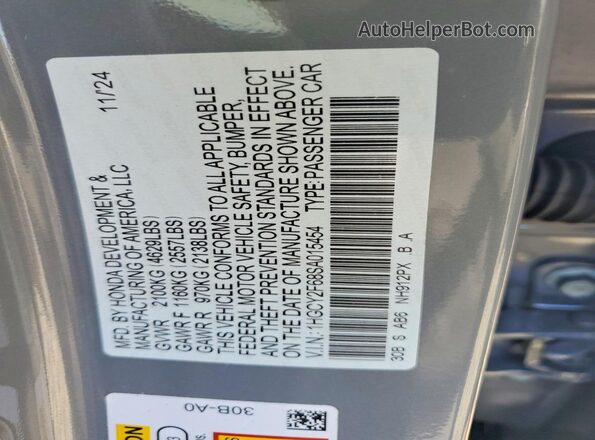 1HGCY2F68SA015454 2025 HONDA ACCORD Gray Widok komory silnika