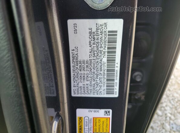 1HGCY2F69PA013767 2023 HONDA ACCORD Gray ძრავის განყოფილების ხედი