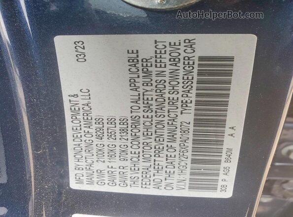 1HGCY2F6XPA018072 2023 HONDA ACCORD Blue Widok komory silnika