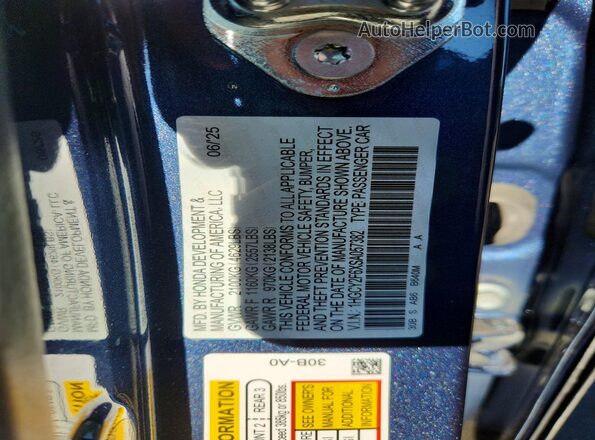 1HGCY2F6XSA057382 2025 HONDA ACCORD Blue Շարժիչի բաժամունքի տեսք