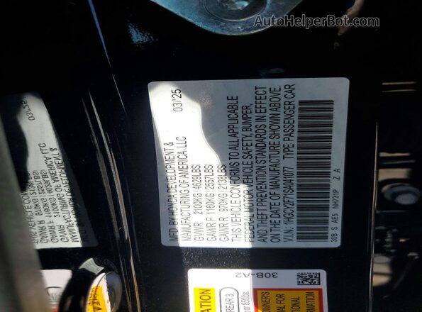 1HGCY2F71SA041077 2025 HONDA ACCORD Черный Вид наклейки с VIN-кодом