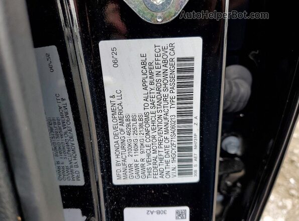 1HGCY2F71SA060213 2025 HONDA ACCORD Black Widok naklejki z numerem VIN