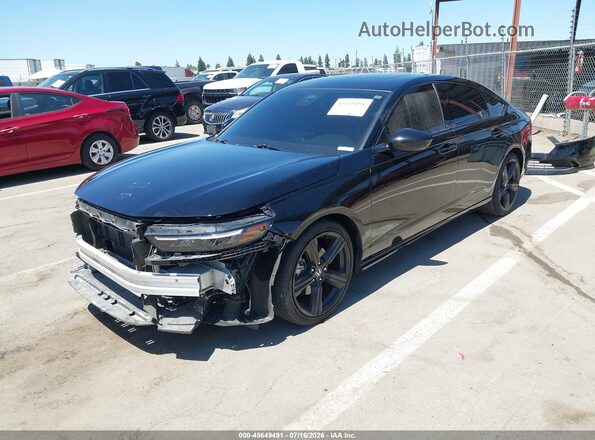 1HGCY2F73PA004068 2023 HONDA ACCORD Black Առջևի ձախ երեք քառորդ տեսարան