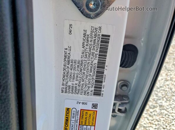1HGCY2F76SA046579 2025 HONDA ACCORD White Widok komory silnika