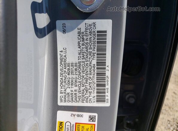 1HGCY2F77PA046484 2023 HONDA ACCORD Серый Вид подкапотного пространства