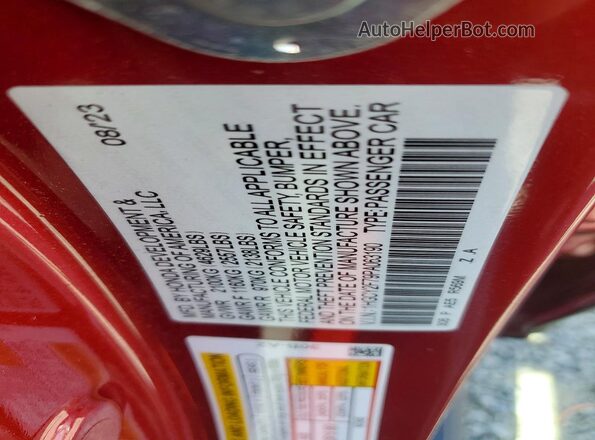 1HGCY2F79PA063190 2023 HONDA ACCORD Red Engine compartment view