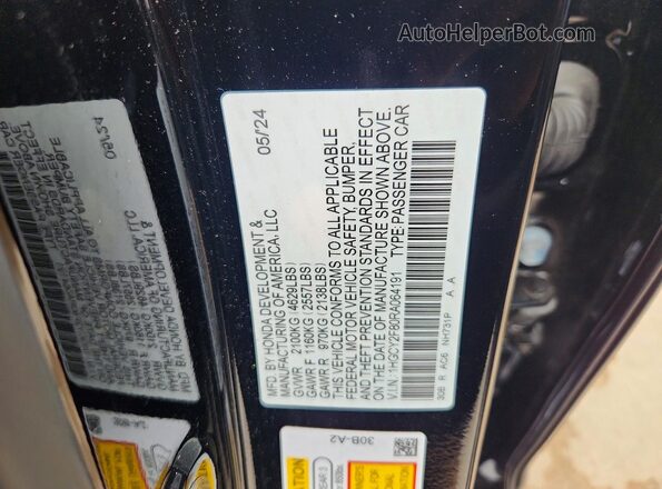 1HGCY2F80RA064191 2024 HONDA ACCORD Black VIN sticker view