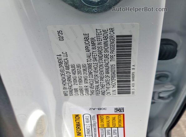 1HGCY2F85SA031015 2025 HONDA ACCORD White Engine compartment view