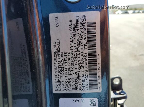 1HGCY2F86RA005839 2024 HONDA ACCORD Gray Вид підкапотного простору