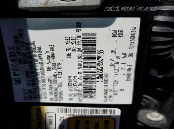 1LN6L9SK7H5629155 2017 LINCOLN CONTINENTA Черный Вид подкапотного пространства