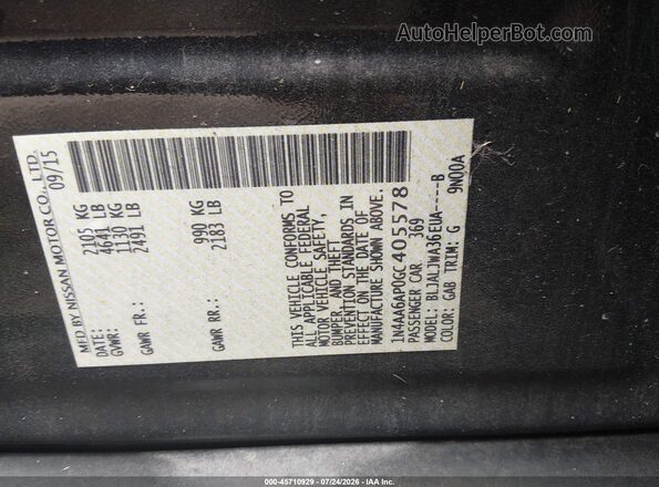 1N4AA6AP0GC405578 2016 NISSAN MAXIMA Black Engine compartment view