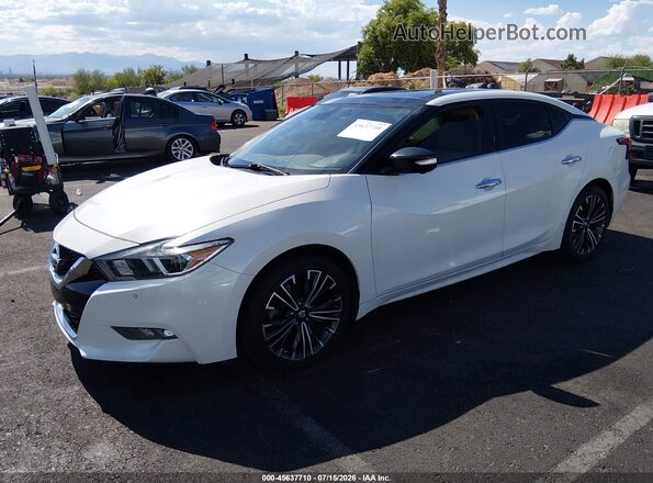 1N4AA6AP0GC420565 2016 NISSAN MAXIMA White წინა მარცხენა ხედი სამი მეოთხედიდან