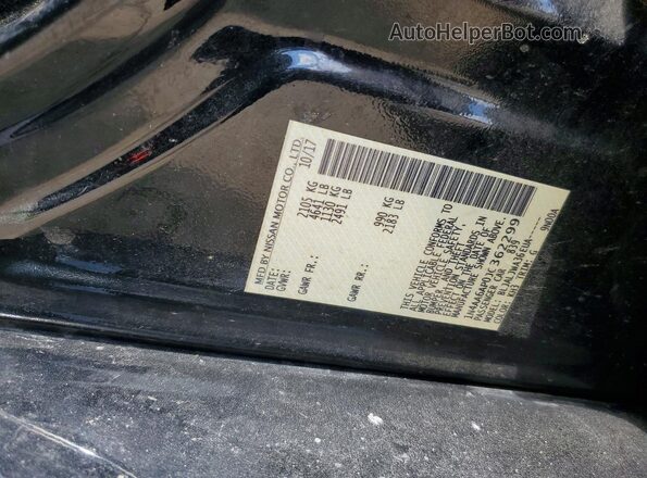 1N4AA6AP0JC362299 2018 NISSAN MAXIMA Black VIN կոդի պիտակի տեսք