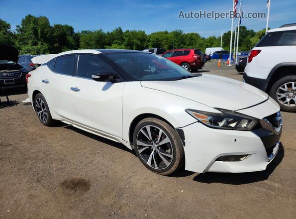 1N4AA6AP0JC375795 2018 NISSAN MAXIMA Белый Передняя правая четверть