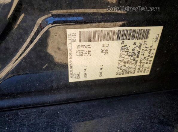 1N4AA6AP0JC387137 2018 NISSAN MAXIMA Black ძრავის განყოფილების ხედი