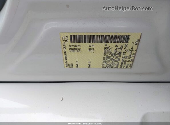 1N4AA6AP1GC395790 2016 NISSAN MAXIMA White Vista del compartimento del motor