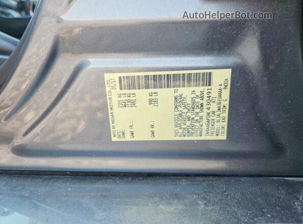 1N4AA6AP1HC430491 2017 NISSAN MAXIMA Серый Вид подкапотного пространства