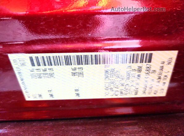 1N4AA6AP1HC436887 2017 NISSAN MAXIMA Maroon Շարժիչի բաժամունքի տեսք