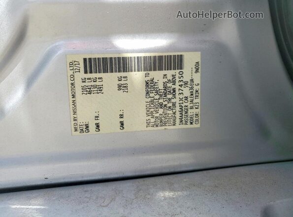 1N4AA6AP1JC374350 2018 NISSAN MAXIMA Silver Շարժիչի բաժամունքի տեսք