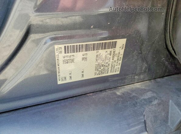 1N4AA6AP1JC400087 2018 NISSAN MAXIMA Серый Вид подкапотного пространства