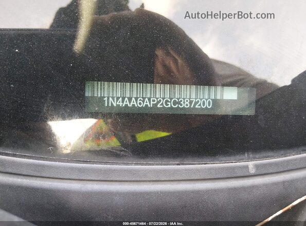 1N4AA6AP2GC387200 2016 NISSAN MAXIMA Черный Вид подкапотного пространства