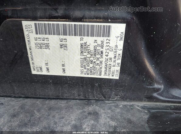 1N4AA6AP2GC425332 2016 NISSAN MAXIMA Burgundy Вид підкапотного простору