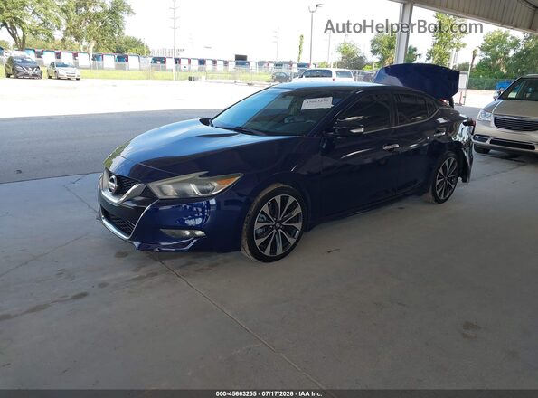 1N4AA6AP3GC389697 2016 NISSAN MAXIMA Blue Առջևի ձախ երեք քառորդ տեսարան
