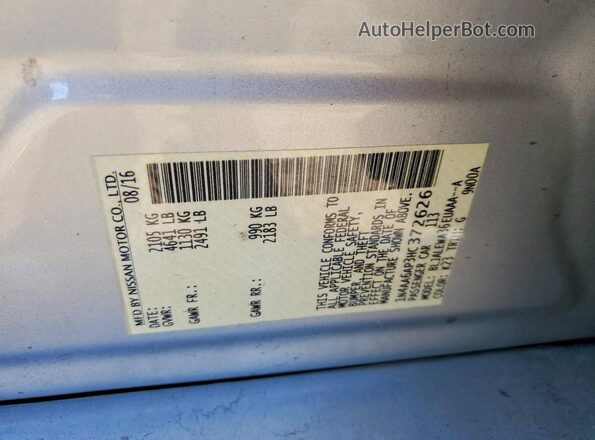 1N4AA6AP3HC372626 2017 NISSAN MAXIMA Silver VIN sticker view
