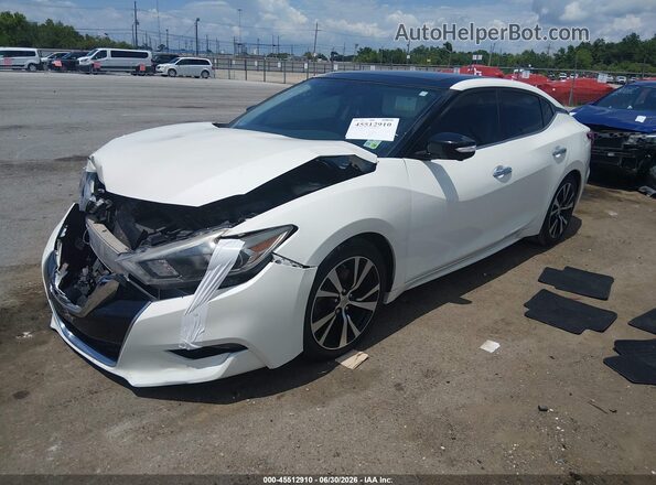 1N4AA6AP3JC396608 2018 NISSAN MAXIMA Белый Передняя левая четверть