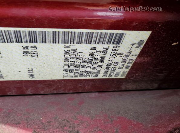 1N4AA6AP4GC416289 2016 NISSAN MAXIMA Maroon Вид підкапотного простору