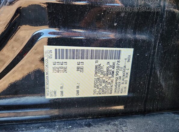 1N4AA6AP4GC905078 2016 NISSAN MAXIMA Black ძრავის განყოფილების ხედი