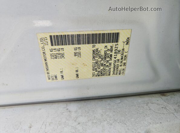 1N4AA6AP5GC418925 2016 NISSAN MAXIMA Белый Вид подкапотного пространства